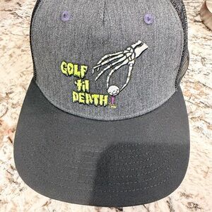 Golf Til Death Gray and Black Hat